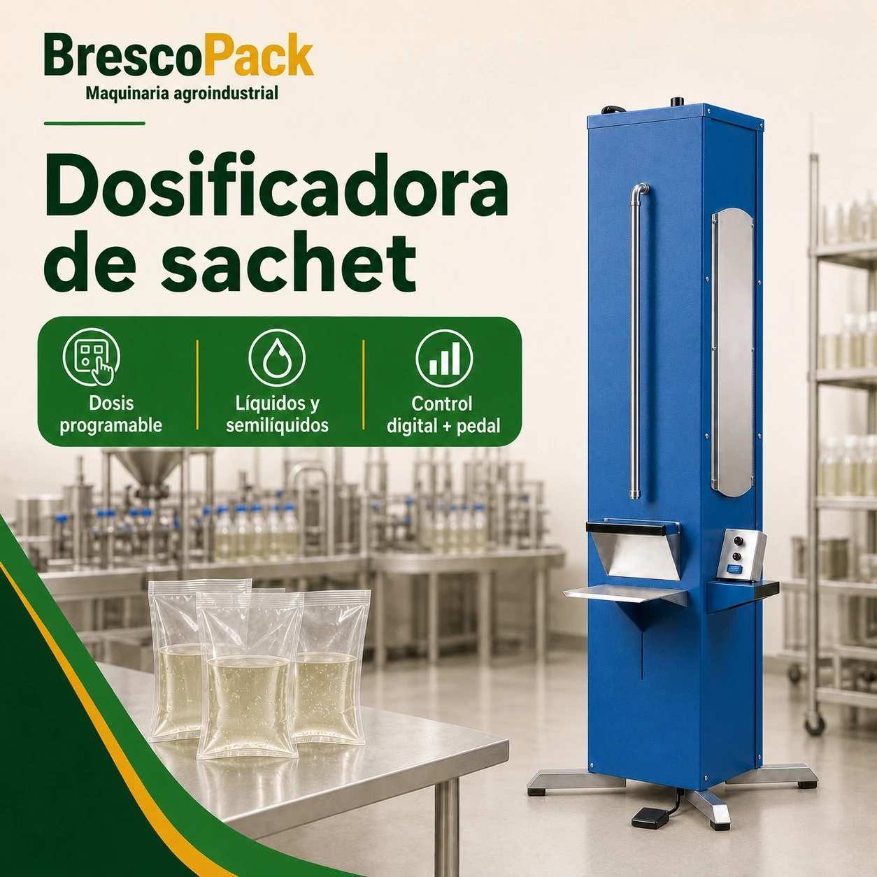 Dosificadora de Sachet: detalle 1