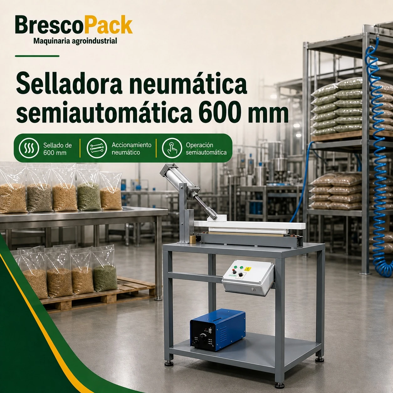 Selladora Neumática Semiautomática 600 mm: detalle 1