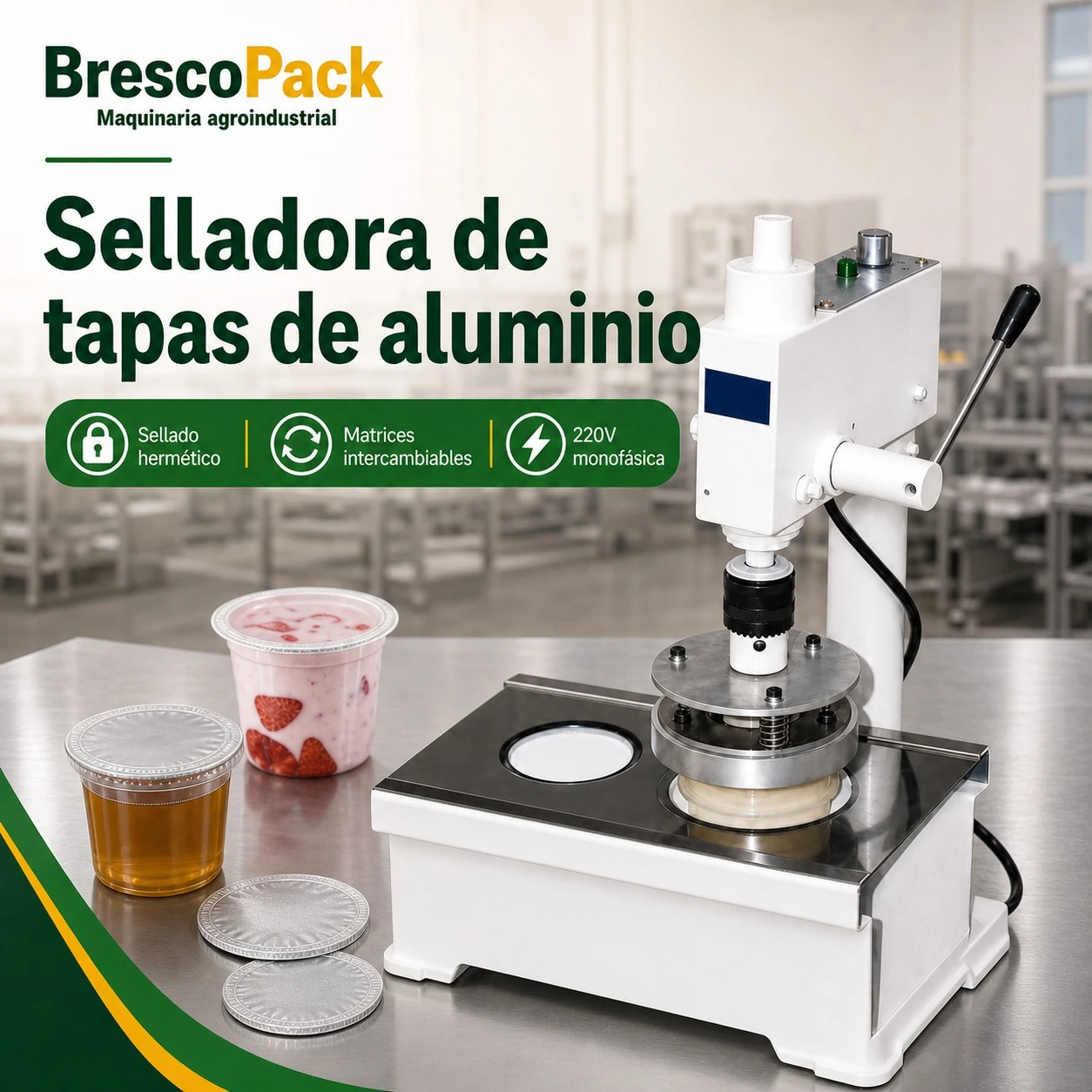 Selladora de Tapas de Aluminio: detalle 1